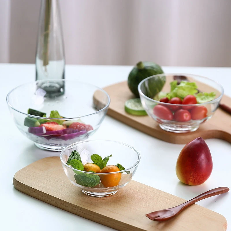 Wholesale glassware tableware Transparent glass bowl set for Dried fruits ramen bowl
