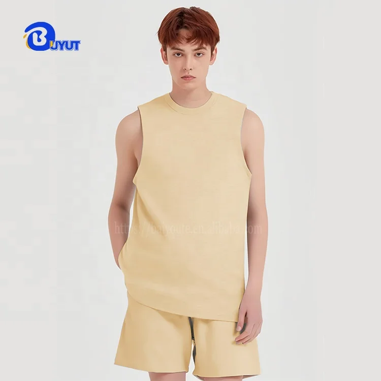 Color blank tank top and short in a set Sublimation men sleeveless T shirt& pants in set colors clothes for DTF Screen printing