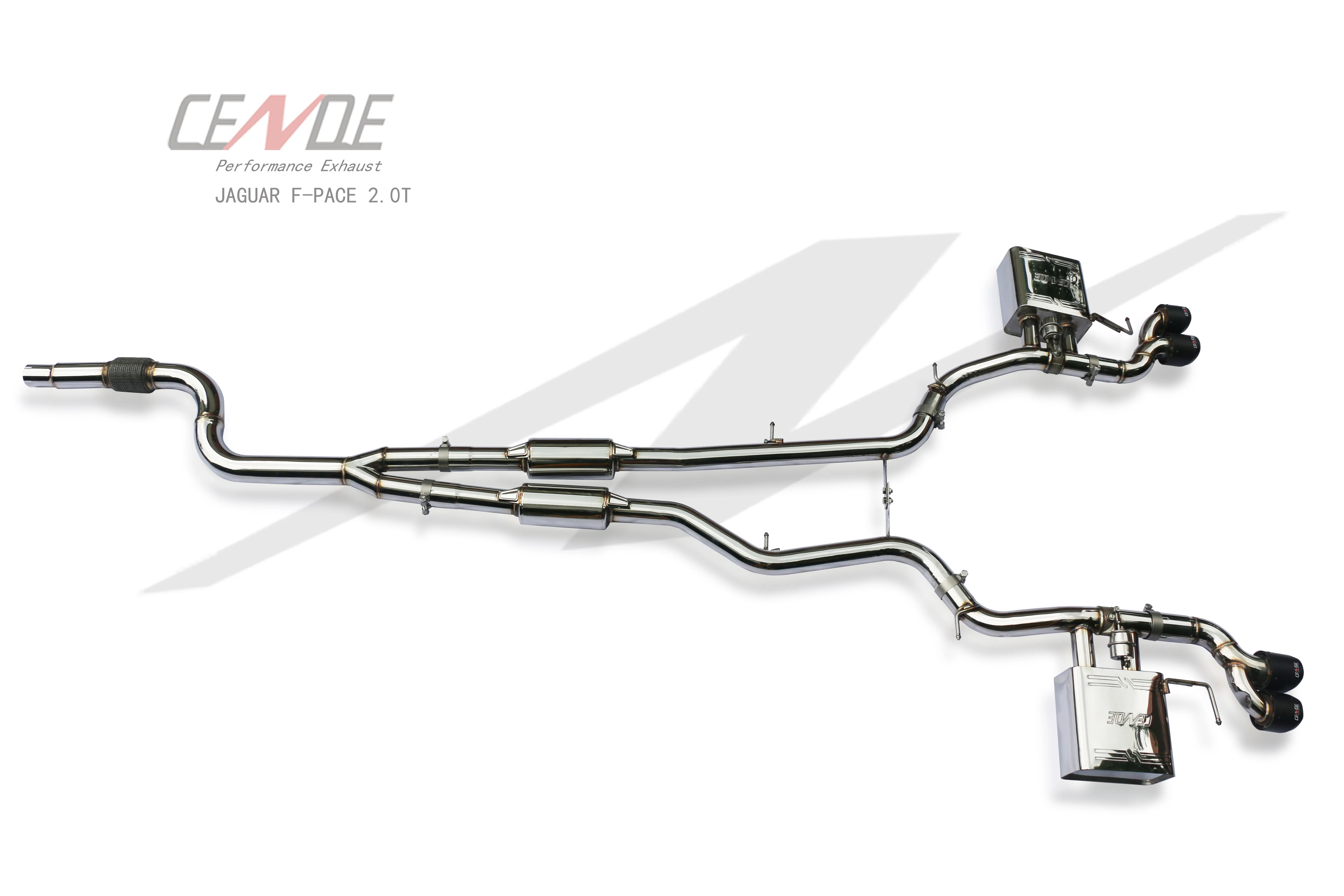 China Manufacturer Stainless Steel 304 Exhaust Muffler System with Valves for Jaguar F-Pace 2.0/3.0T