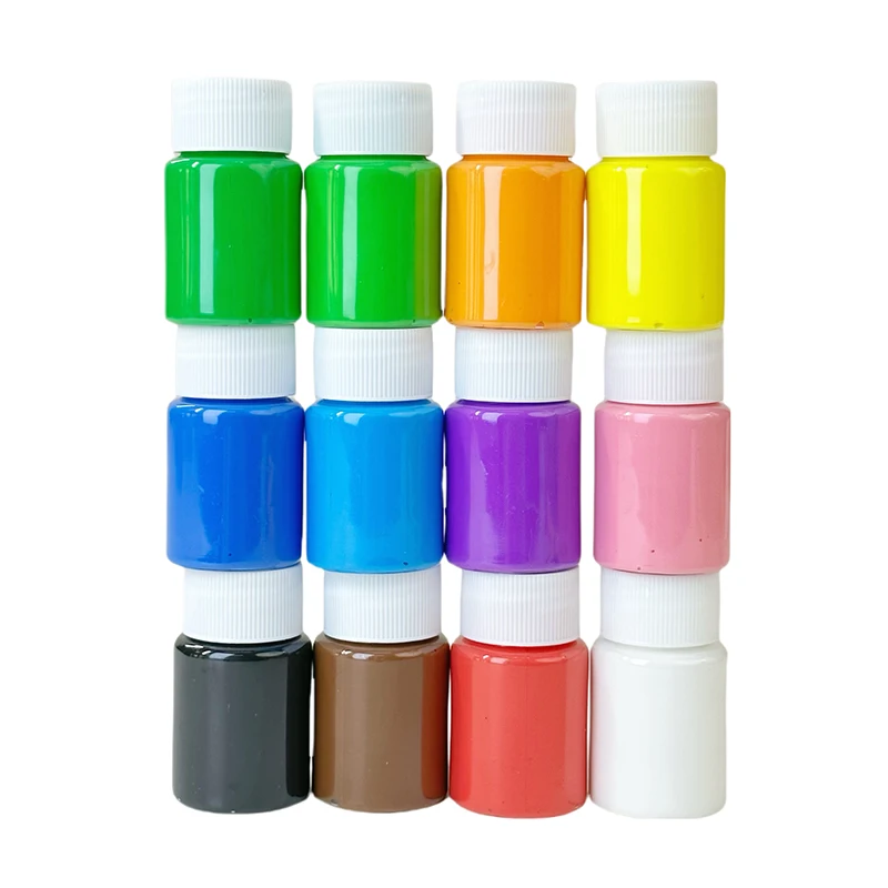 Non toxic 12 colors Washable Tempera Paint for canvas, walls and ornament painting
