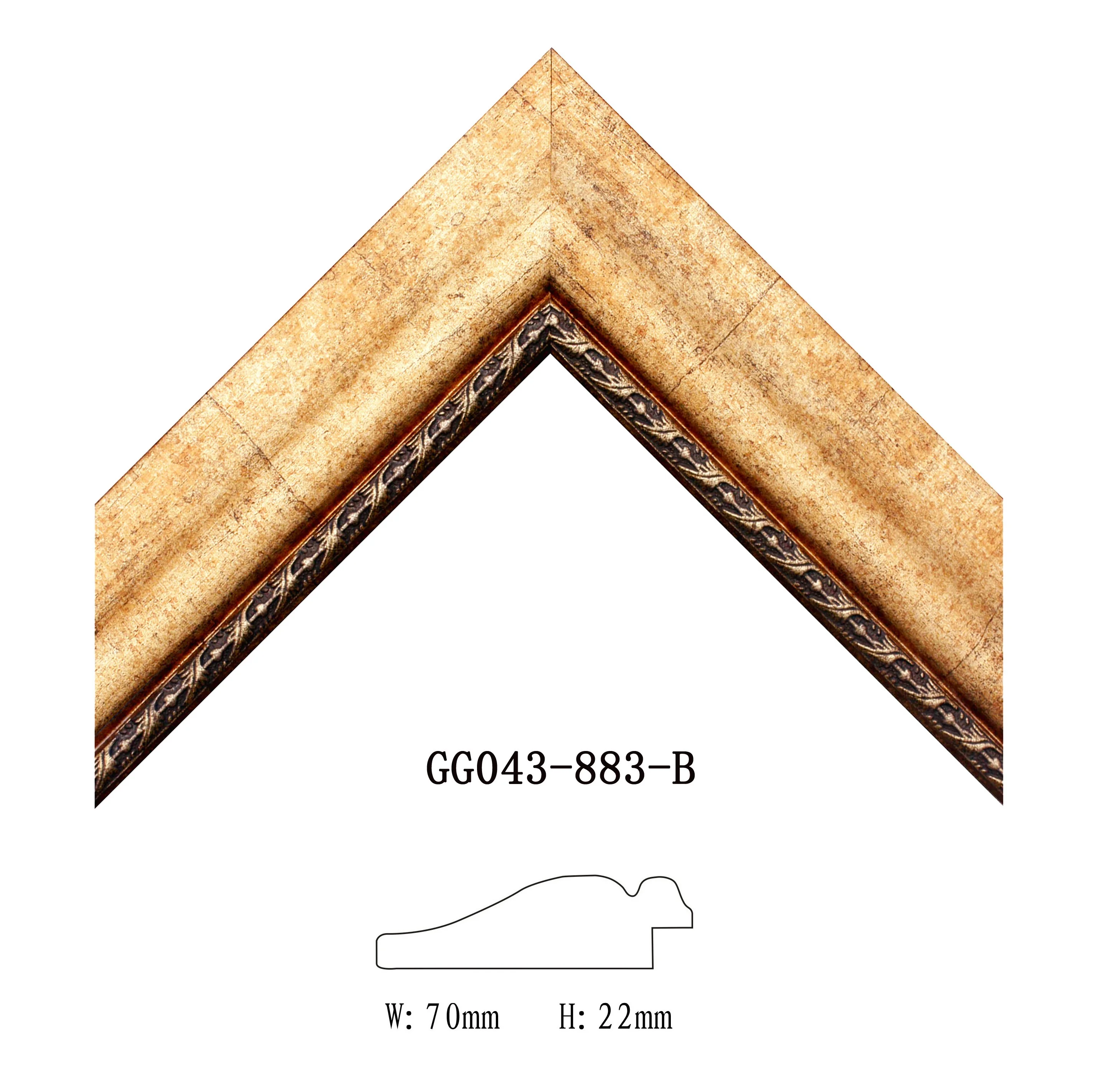 brushed academic brown Mottled gold metal effect plastic frame moulding