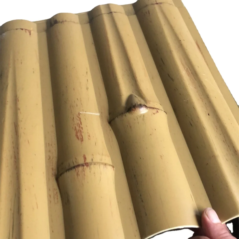 Synthetic bamboo sheets for ceiling partitions, screens and wall decorations