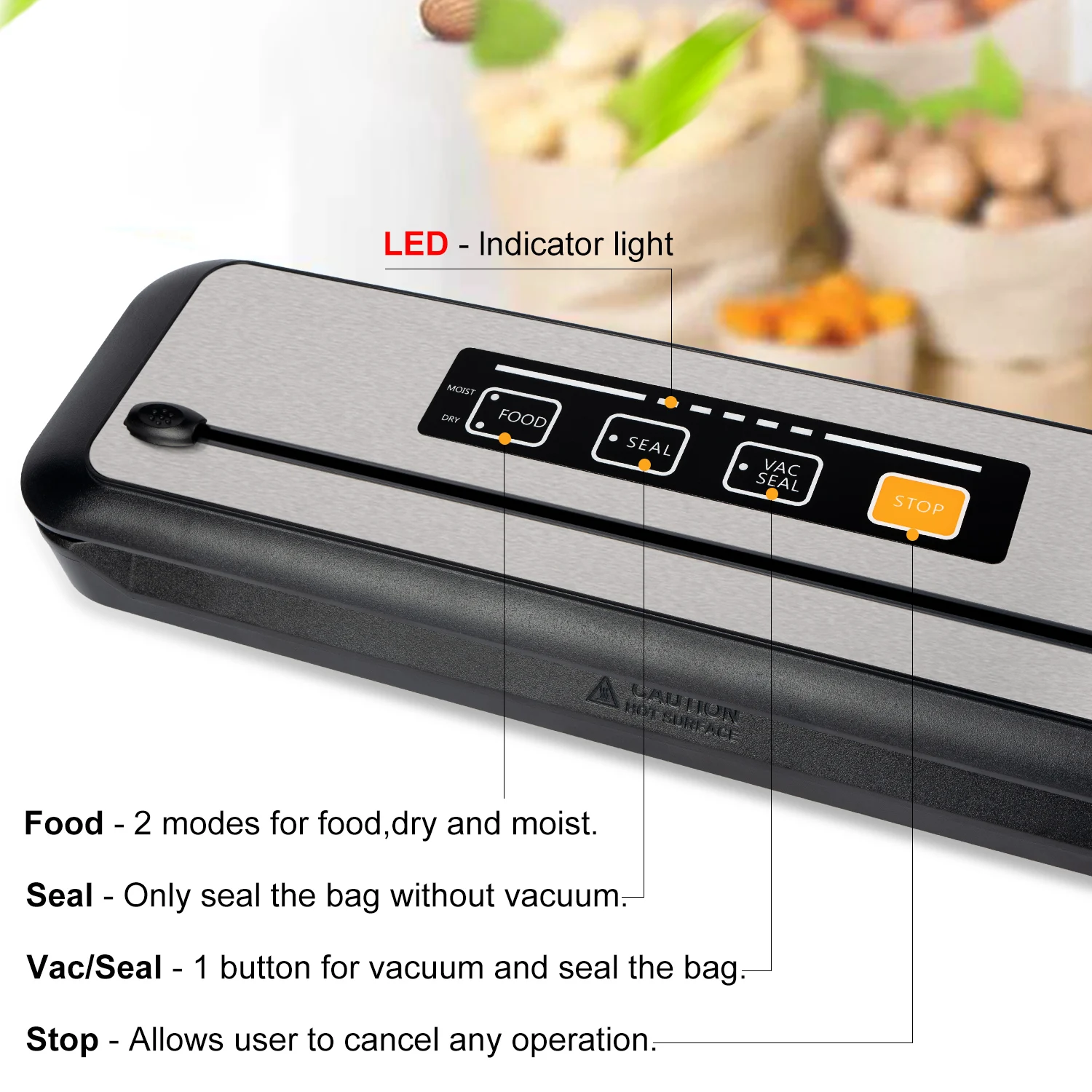 Durable Slim Electric Vacuum Food Sealer Top Ranking Household Supplies from China Manufacturer Plastic Material