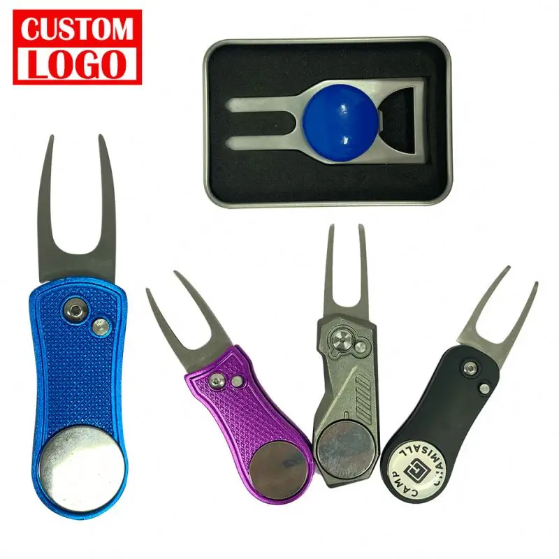 Various Widely Use Golf Divot Repair Tool Switchblade Retractable Spot Golf Accessory Divot Tool