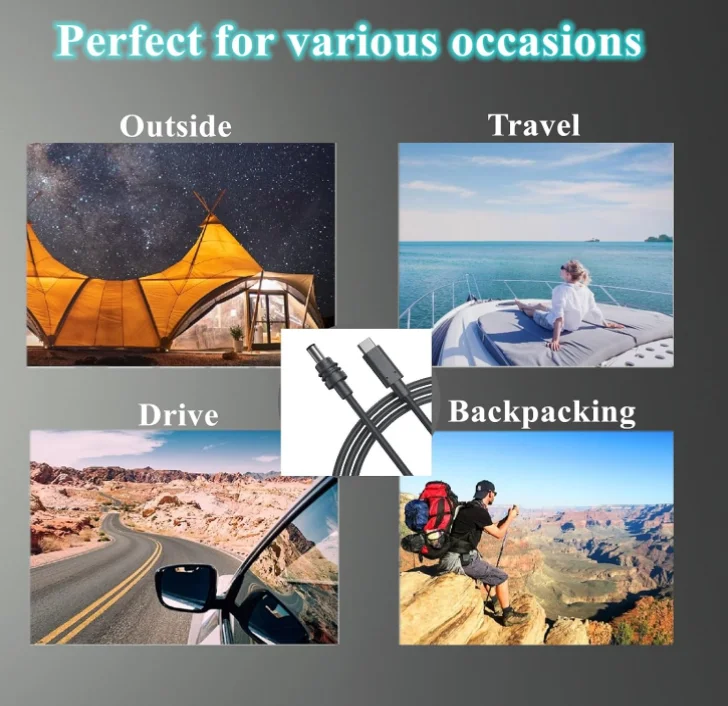 5m USB Type C Input to DC 20V 5A Barrel Jack Cable Work with 100W PD Charger and PD Power Bank for Starlink Mini and Laptop