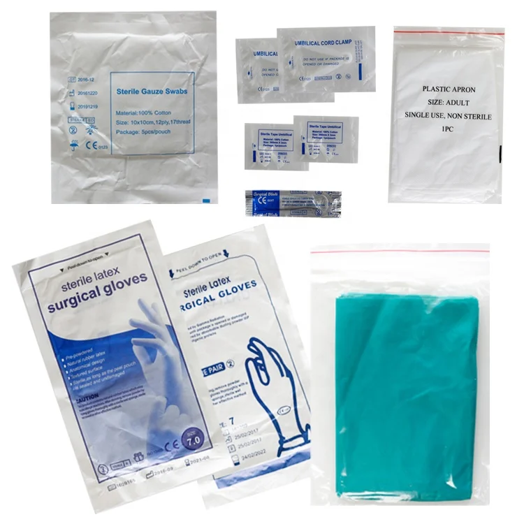 Disposable Surgical Baby Birth Gynecological Clean Emergency Natural Childbirth Delivery Cleaning Bag Pack Kit