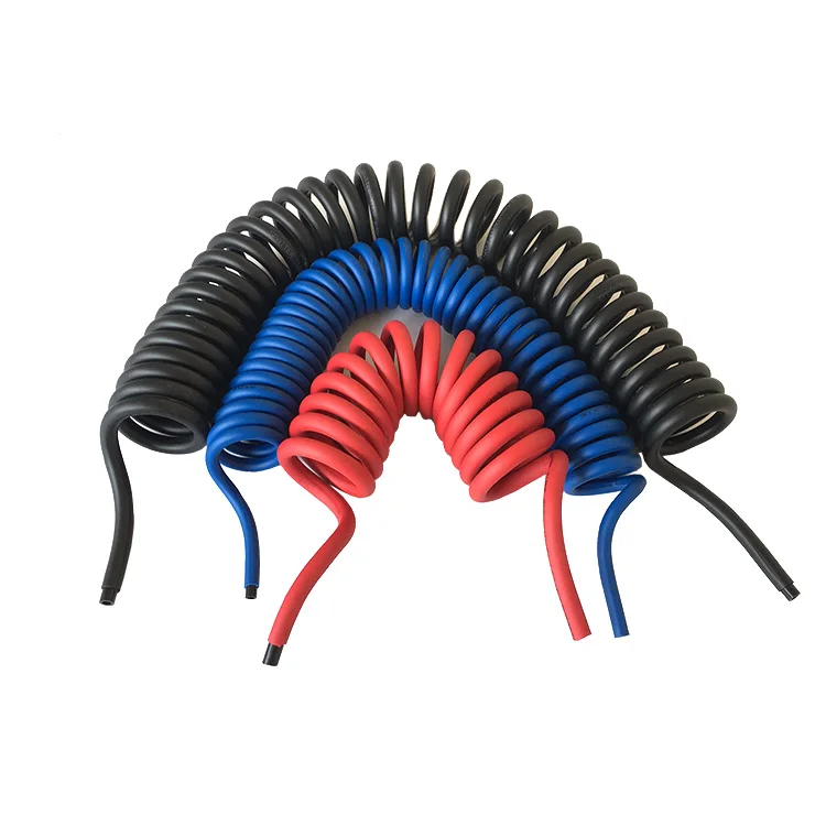 
6/8/10/12mm pu anti-spark hose Coil Tube with spring flexible pu Flame resistance spiral tube 