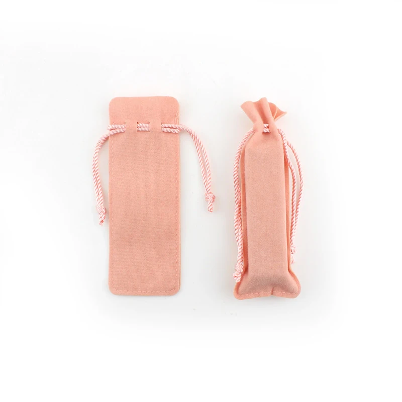 custom logo printed double side suede drawstring lipstick velvet pouch