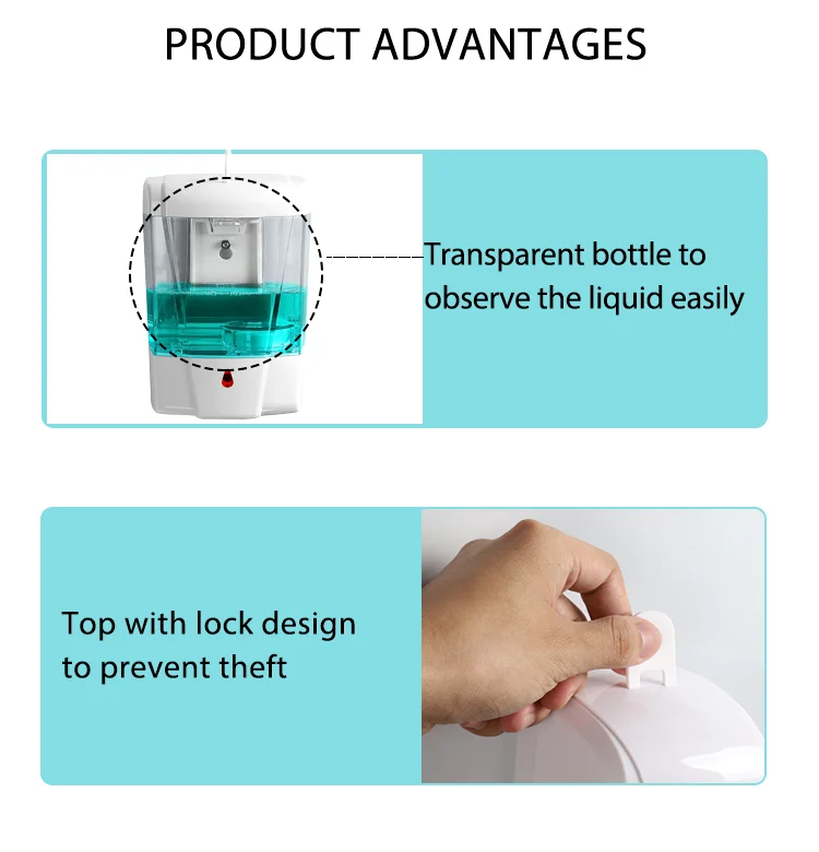 Battery Powered or DC adapter Auto Sensor Soap Gel Foam Dispenser F1309