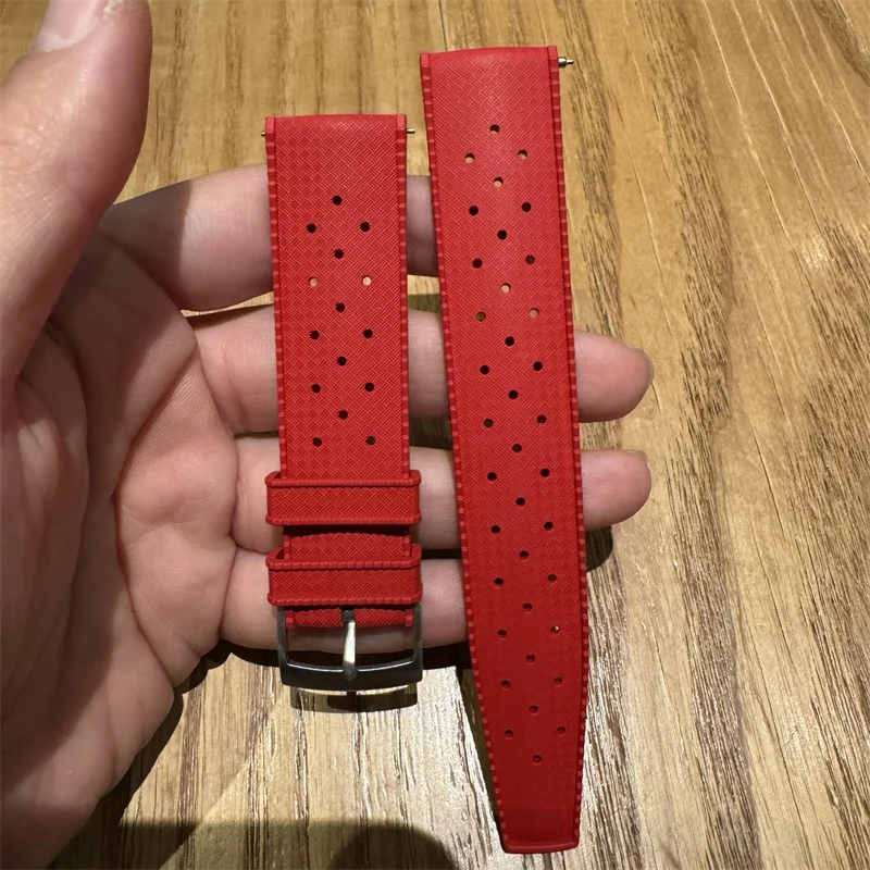 Wholesale FKM Quick Release Rubber 20mm/22mm Replacement Vulcanized Silicone Fluorine Rubber Watch Strap