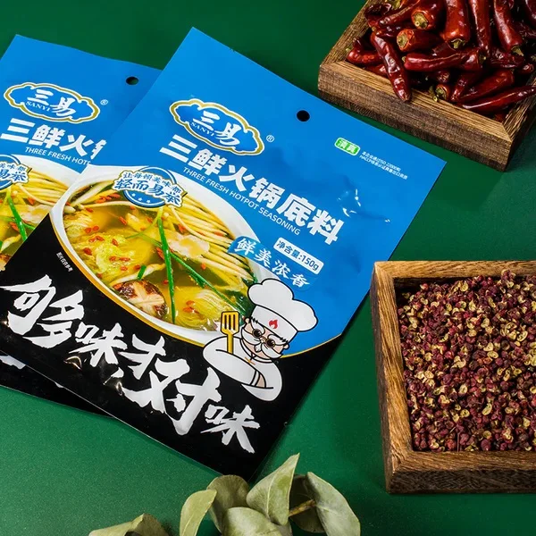 Chinese Special Food Three Fresh Flavor Mushroom Kelp Lily Soup Not Spicy Hot Pot Base Guangdong Hot Pot Seasonings For Retail