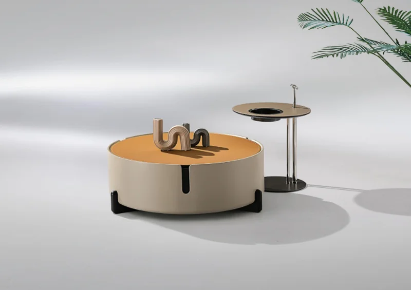 Modern Design Environmentally Friendly Coffee Table Home Living Room Furniture Wood Veneer Textured Finish Paint Staircase Use