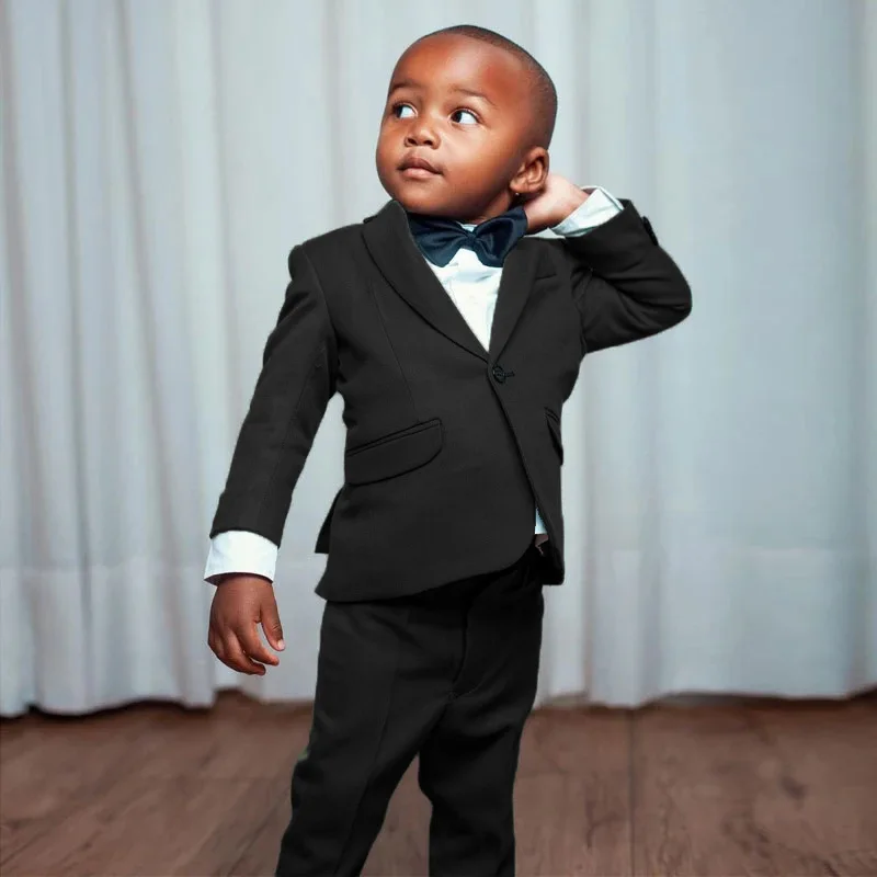 Wholesale Kids Suit Blazer Jacket + Pants Wedding Party Formal Boys 2 Piece Gold Suits