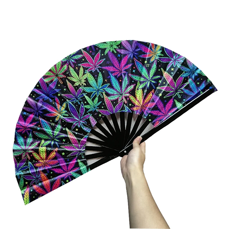 Custom design printed 13 inch large folding hand fan for events