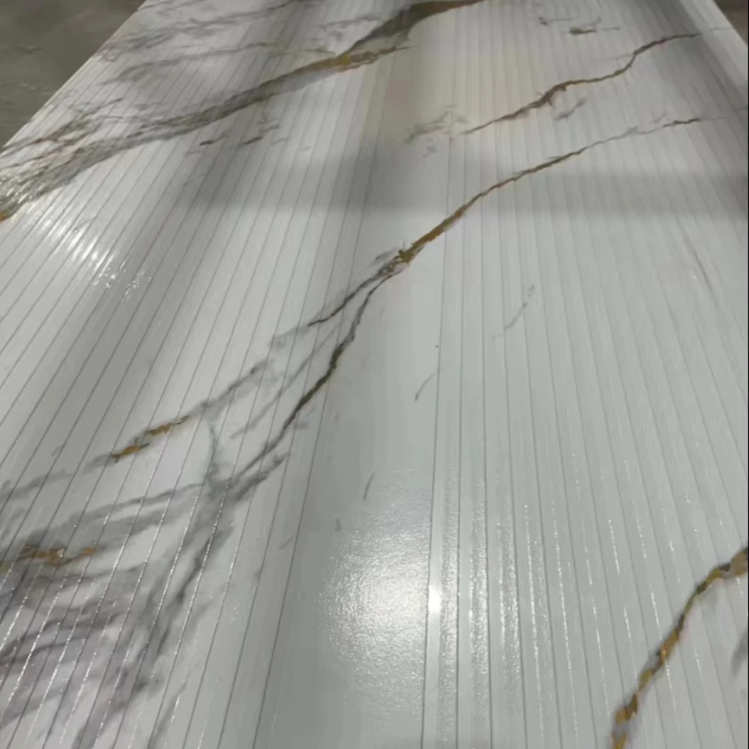 PVC wall panel Material High Glossy 3Mm uv Pvc Marble Sheet wall Panel uv sheet pu stone wall panel for home decor