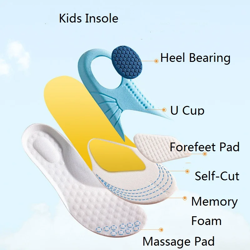 
New arrivals kids foam shoe pads Children Sports Running Orthopedic Insole Flat Feet Kids Insoles 