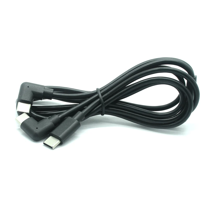 Custom Made Type C Male to Dual Right Angle L Shape Connector Type C Male *2 Splitter Y Shape Cable 2 in 1