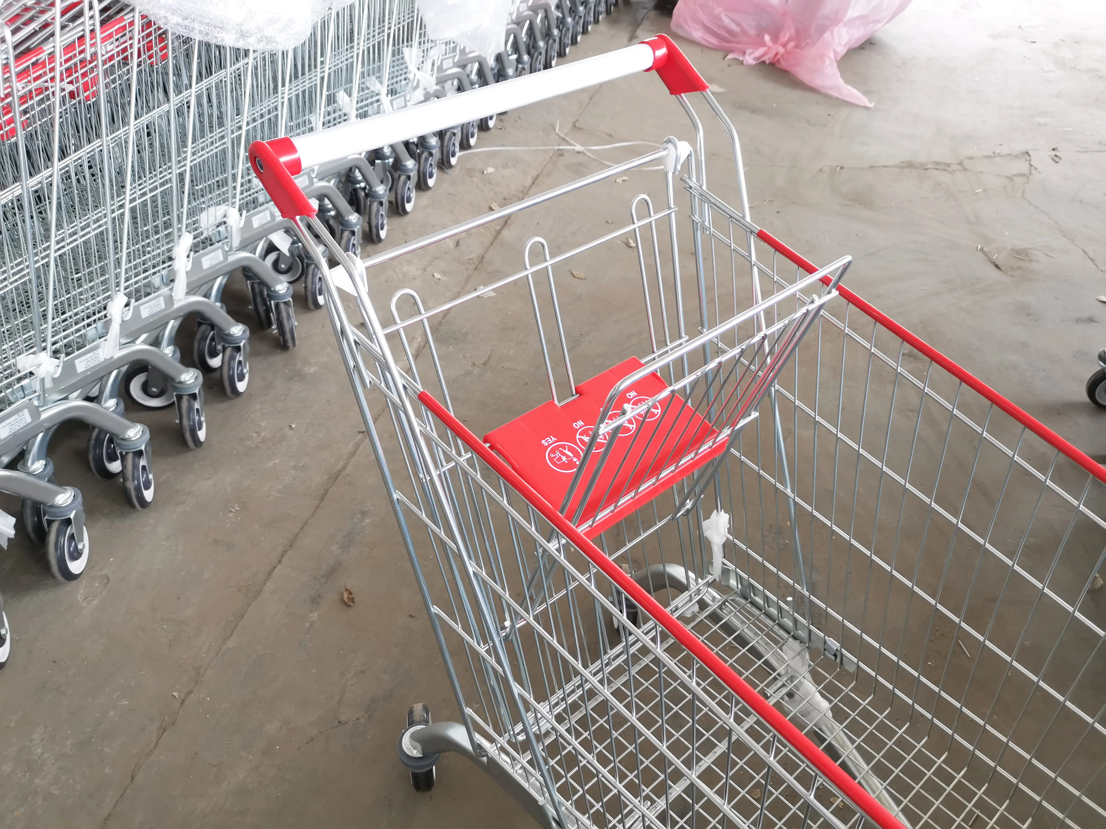Wholesale Grocery Store Supermarket Shopping Cart Trolley Hand Shopping Trolleys with Rubber Wheel