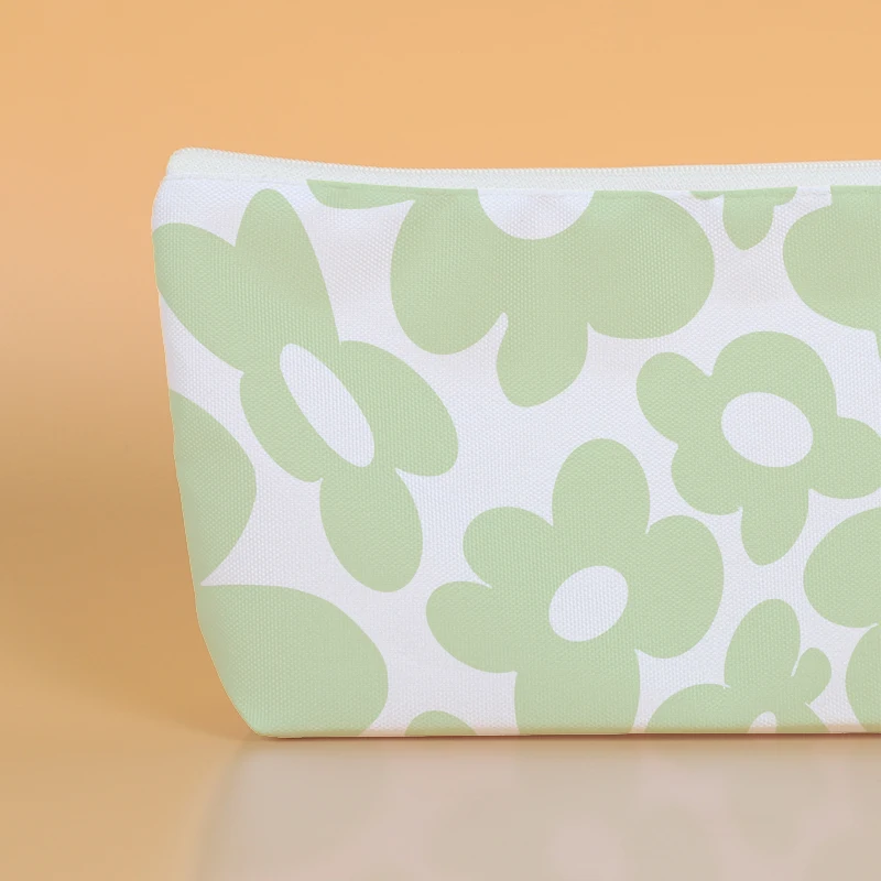 Custom Design Logo Printed Gift Pencil Cotton Canvas Pouch Toiletry Travel Makeup Cosmetic Bag