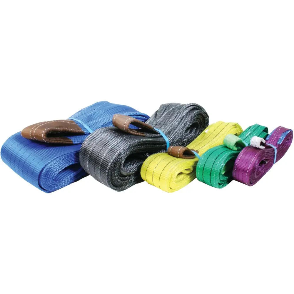 1 Ton PE Flat webbing Sling lifting Belt Color Code Lifting Belt 6m Flat web slings