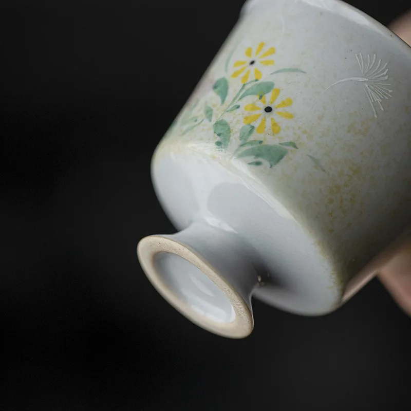 Underglaze Color Hand-Painted Dandelion Household Ceramic Master Cup Kung Fu Tea Accessories
