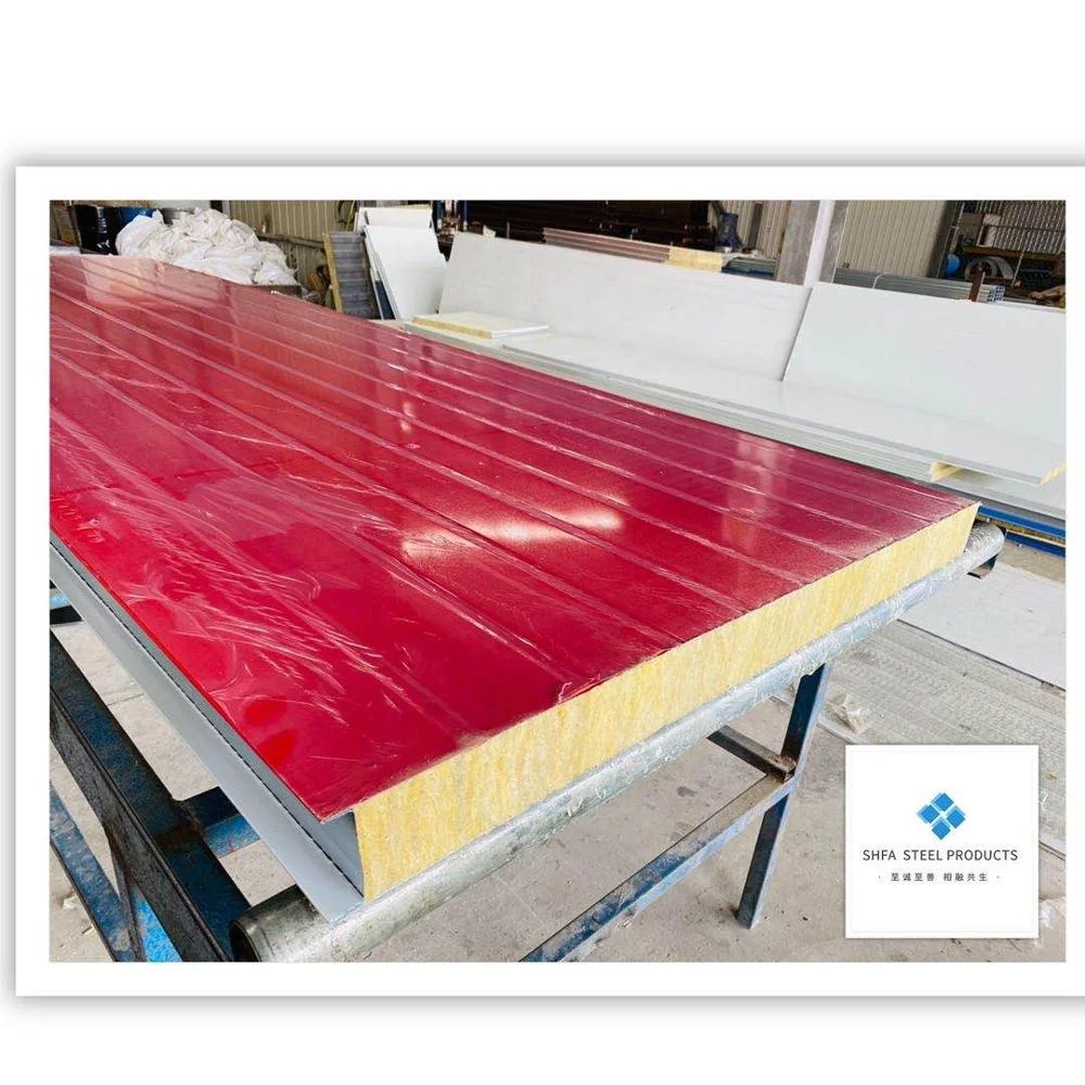 Sandwich Panel Wall Roof Panel Heat Insulation rock wool mineral wool  for Clean Room