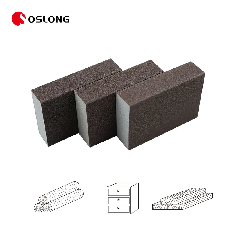 Free Sample Household Cleaning Brush Pot Sponge Sand Block Aluminium Oxide Wood Polishing Sanding Sponge