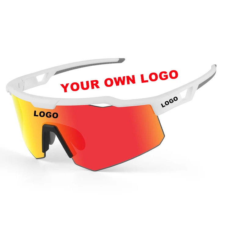 Men women mirror running sporty mountain bike glasses fat top half frame cycling tennis sunglasses high contrast lens