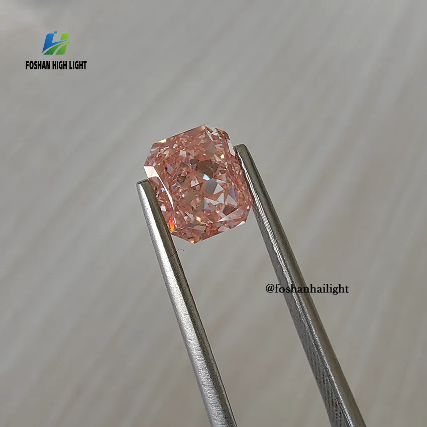 Необычный темно-розовый оранжевый розовый 3,6 карат, искусный алмаз, Выращенный в лаборатории