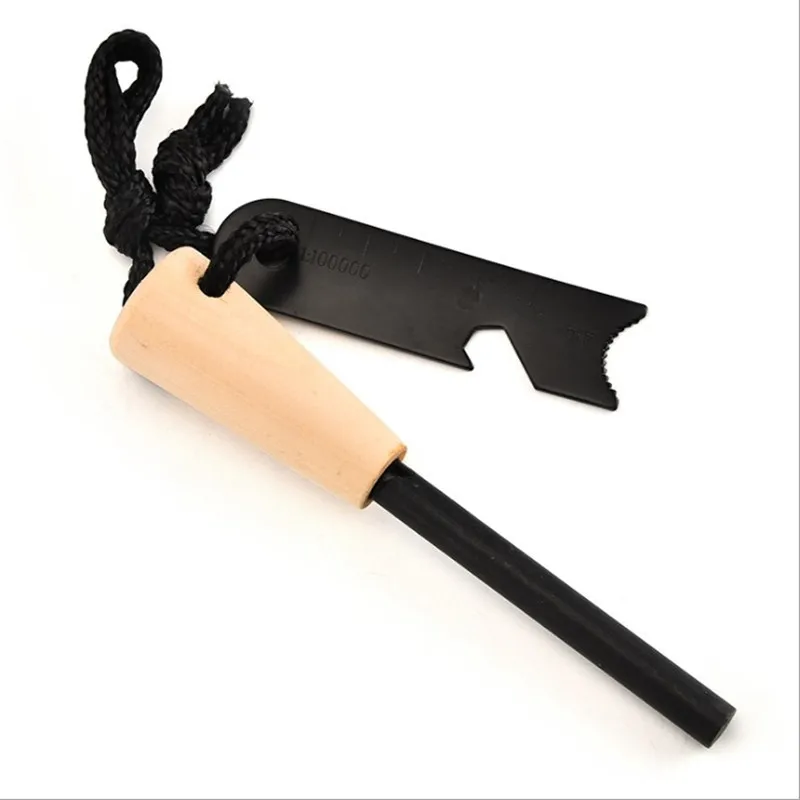 Outdoor Survival Kit Ferrocerium Ferro Rod Flint Camping Emergency Striker Magnesium Firestarter Friction Fire Starter Tool