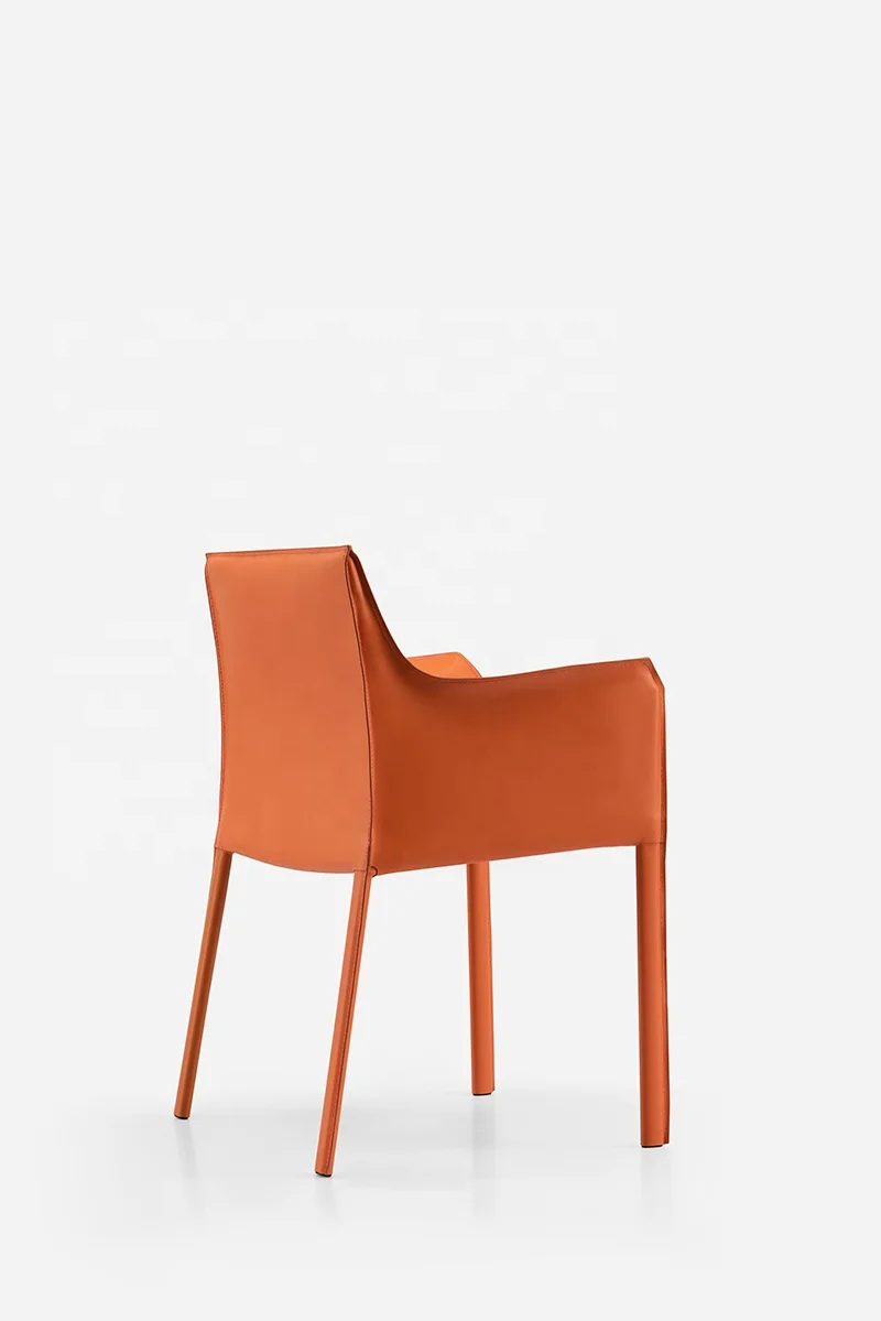 New Design Saddle Leather Upholstery Restaurant Chairs Restaurant Furniture with Arm