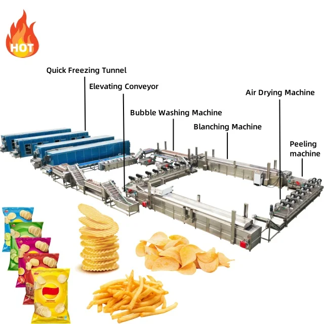 Joyshine Fully Automatic Industrial Frozen French Fries Production Line Making Machine Processing Potato Chips Production Line