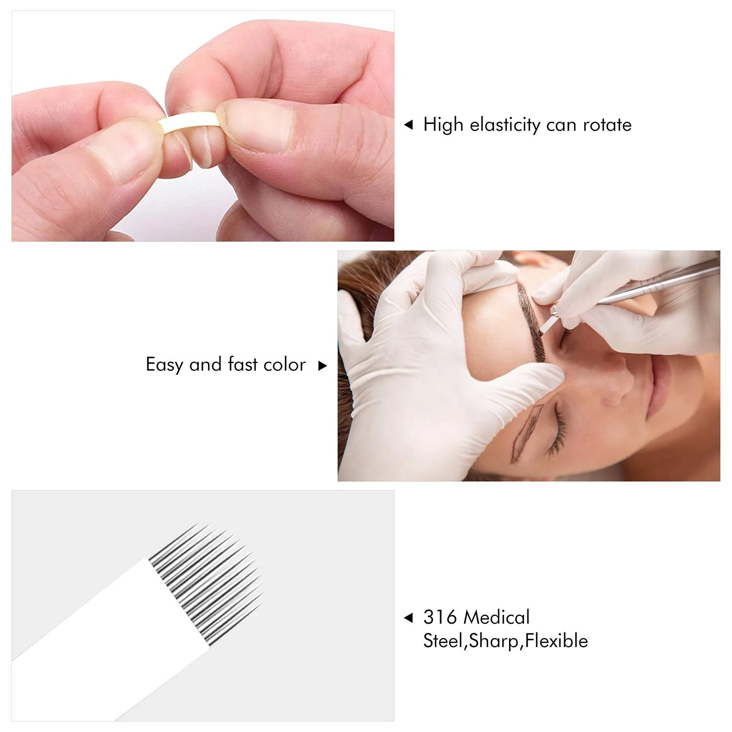 Microblading Blades Disposable Tattoo Needles Permanent Makeup Manual Tattoo Needle for Microblading Supplies Manual Pen