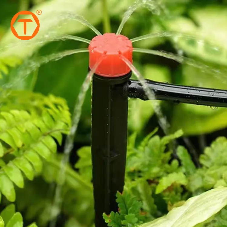 Garden irrigation system 8 holes adjustable 360 degree dripper drip emitter micro sprinklers for agriculture irrigation