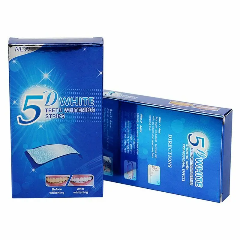 3d 5d Non peroxide teeth whitening strips Private Label 28pcs 14 treatments