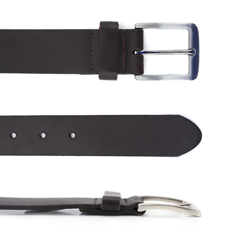 Vintage style pin buckle cow genuine leather belts high quality men real leather belt