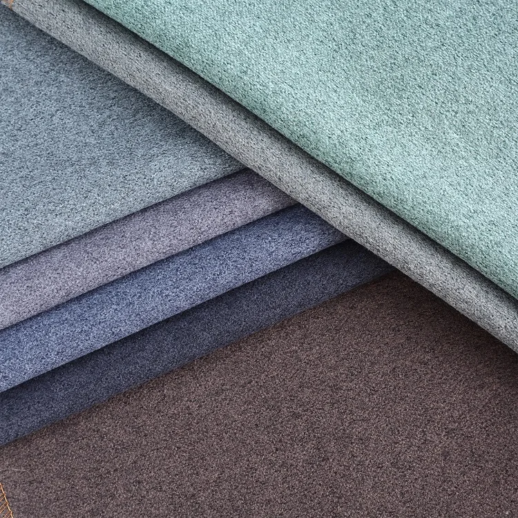 High Quality 100% Polyester Textured Fabric Cashmere Line Looking Upholstery Plain Weaved Fabric