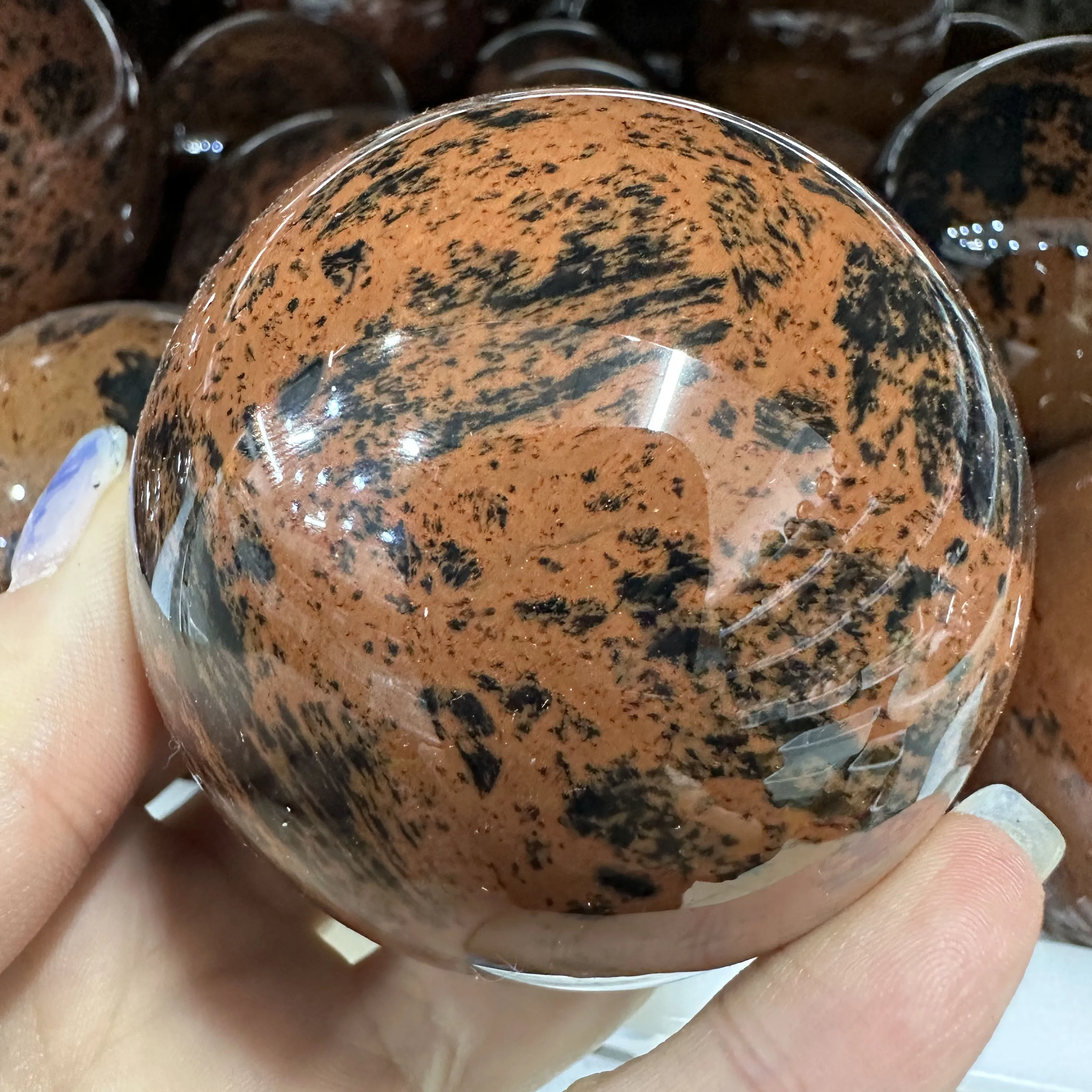 Wholesale red obsidian stone quartz crystal johnstonotite spheres ball crafts stone gifts for decoration