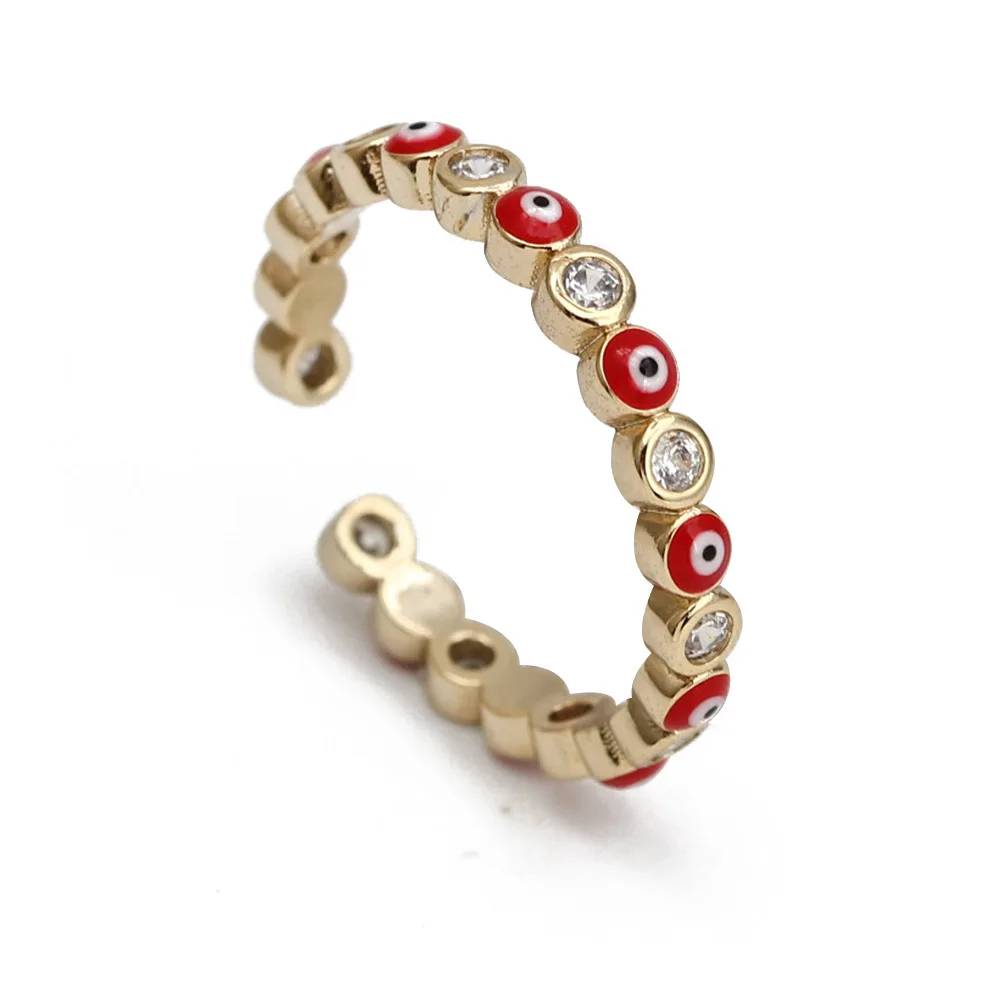 New Fashion Jewelry Rings Adjustable Rainbow Turkish Eyes Open Ring  Evil Eyes Rings For Women Men