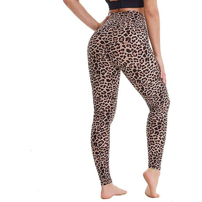 
Wholesale Womens Fitness Yoga Pants Custom Leopard Printed High Waisted Leggings For Women 