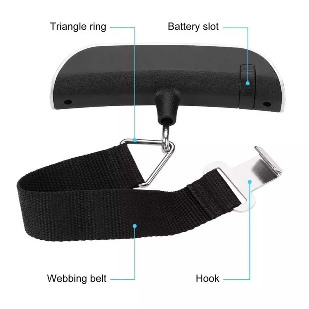 Digital LCD Display 110lb/50kg Portable Scale Electronic Luggage Hanging Suitcase Travel Weighs Baggage Bag Weight Balance Tool