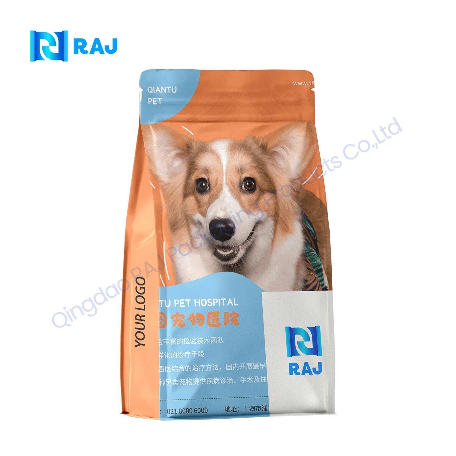 Custom large flat bottom royal cat pet food packaging plastic bags for dog food bags 15kg 20 Kg 500g 1kg 2.5kg 10kg