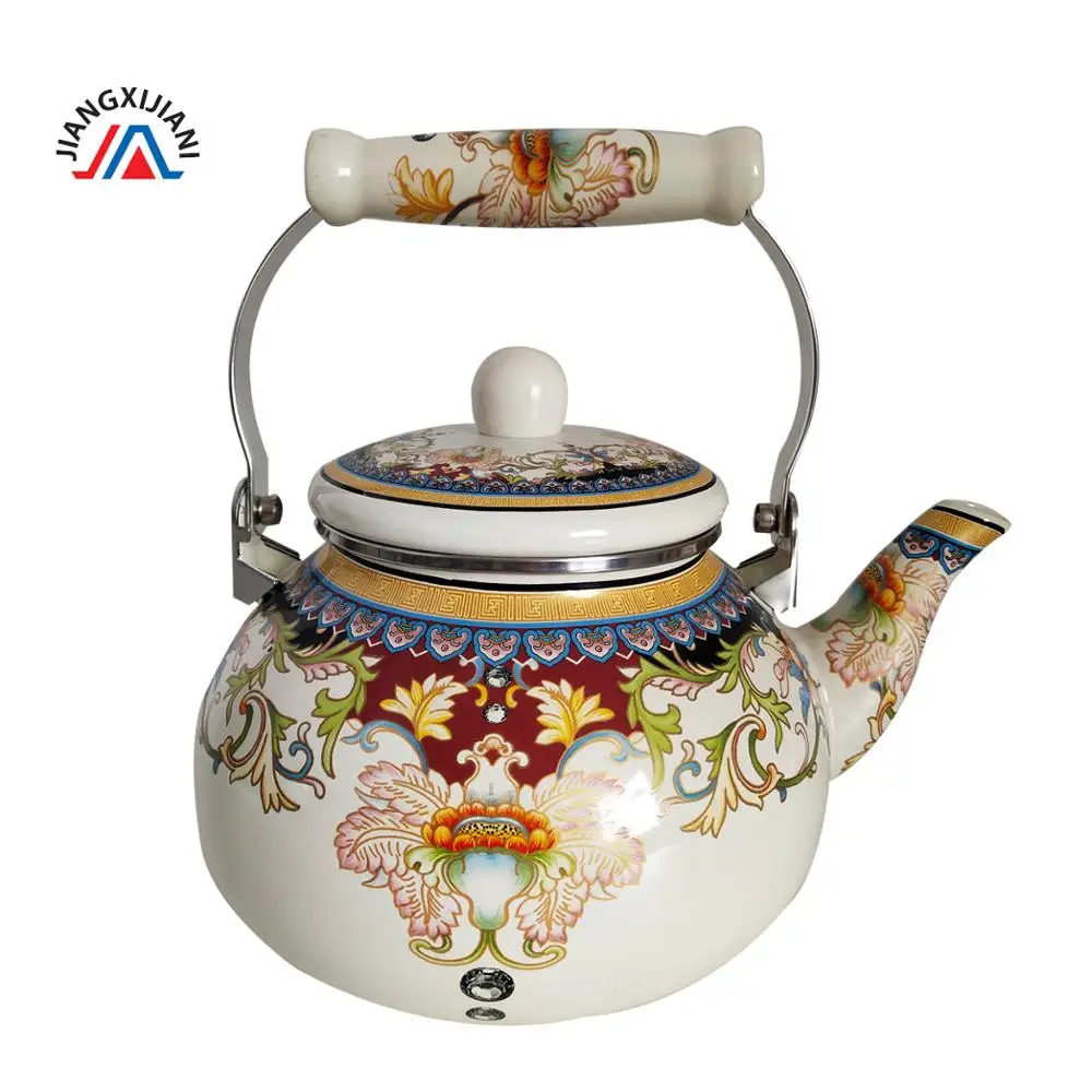 factory 2.5L Vintage flower Turkish Flower Kettle enamel teapot