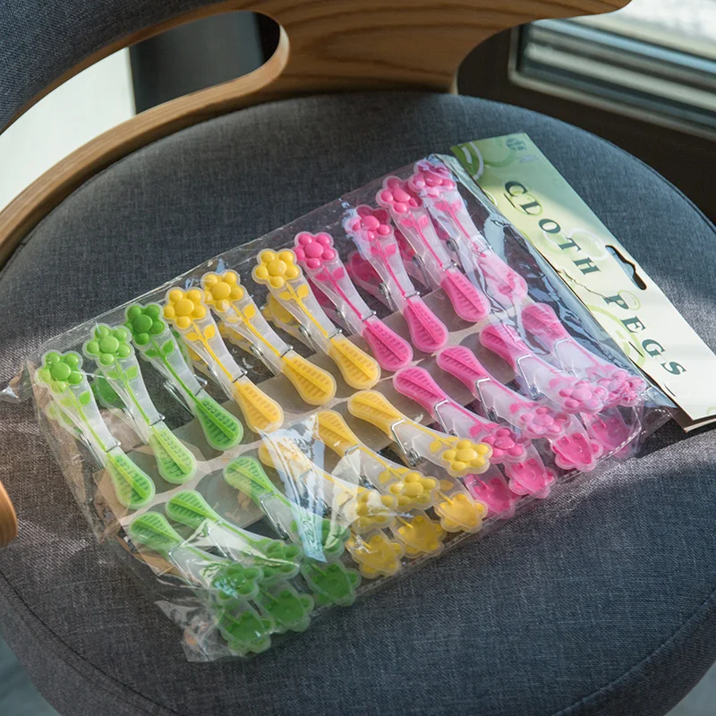 EVERSMILY 3.43 Inch 8.7cm Length 24 Pcs Plastic Non-Slip Air-Drying Heavy Duty Laundry Plastic Clothes Pin Clips Clothes Pegs