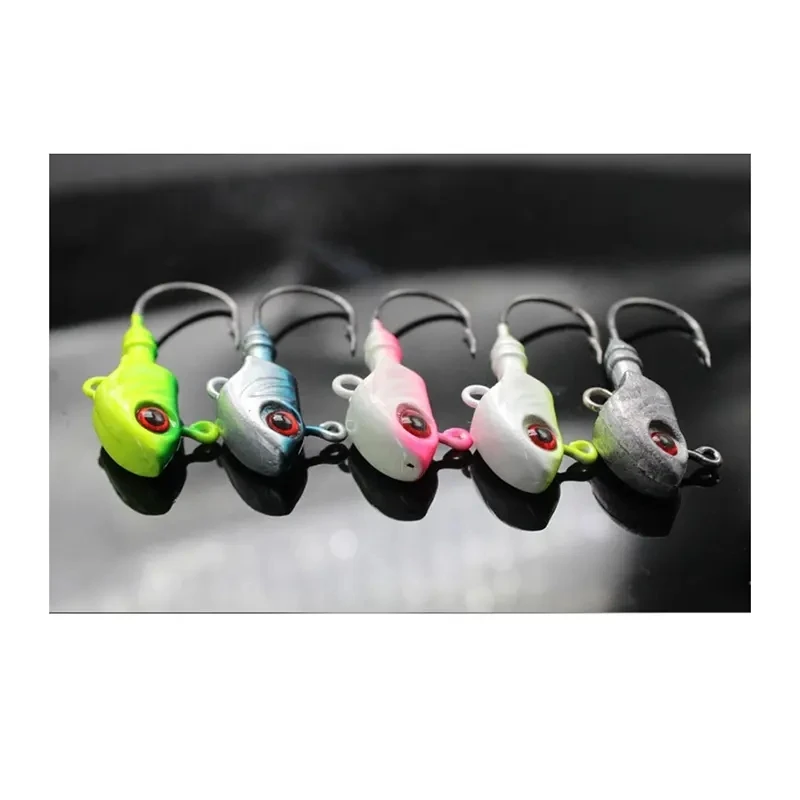 3.5g-33g Doc heavy road subred fish type lead head hook Blood trough hook with glitter hook Perch Mandarin fish