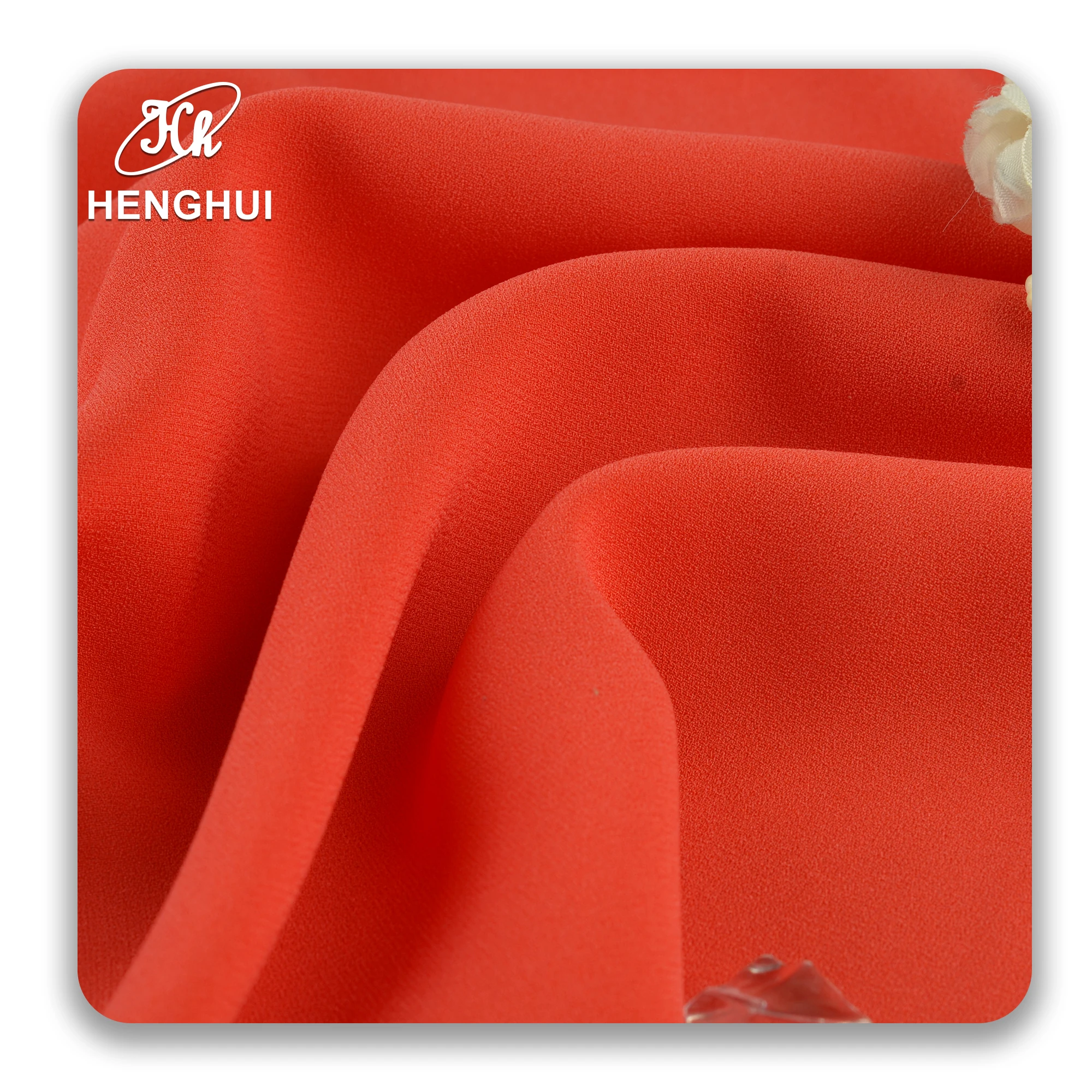 71%Acetate 29%Polyester blend Fabric fashion 130GSM Woven Acetic acid thin double-sided moss crepe textiles for clothes dress