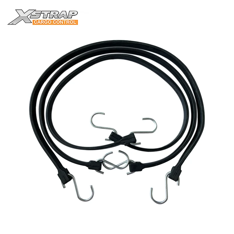 EPDM Rubber Luggage Strap Rubber Tarp Straps With S Hooks Bungee Elastic Cord Tie Down Straps