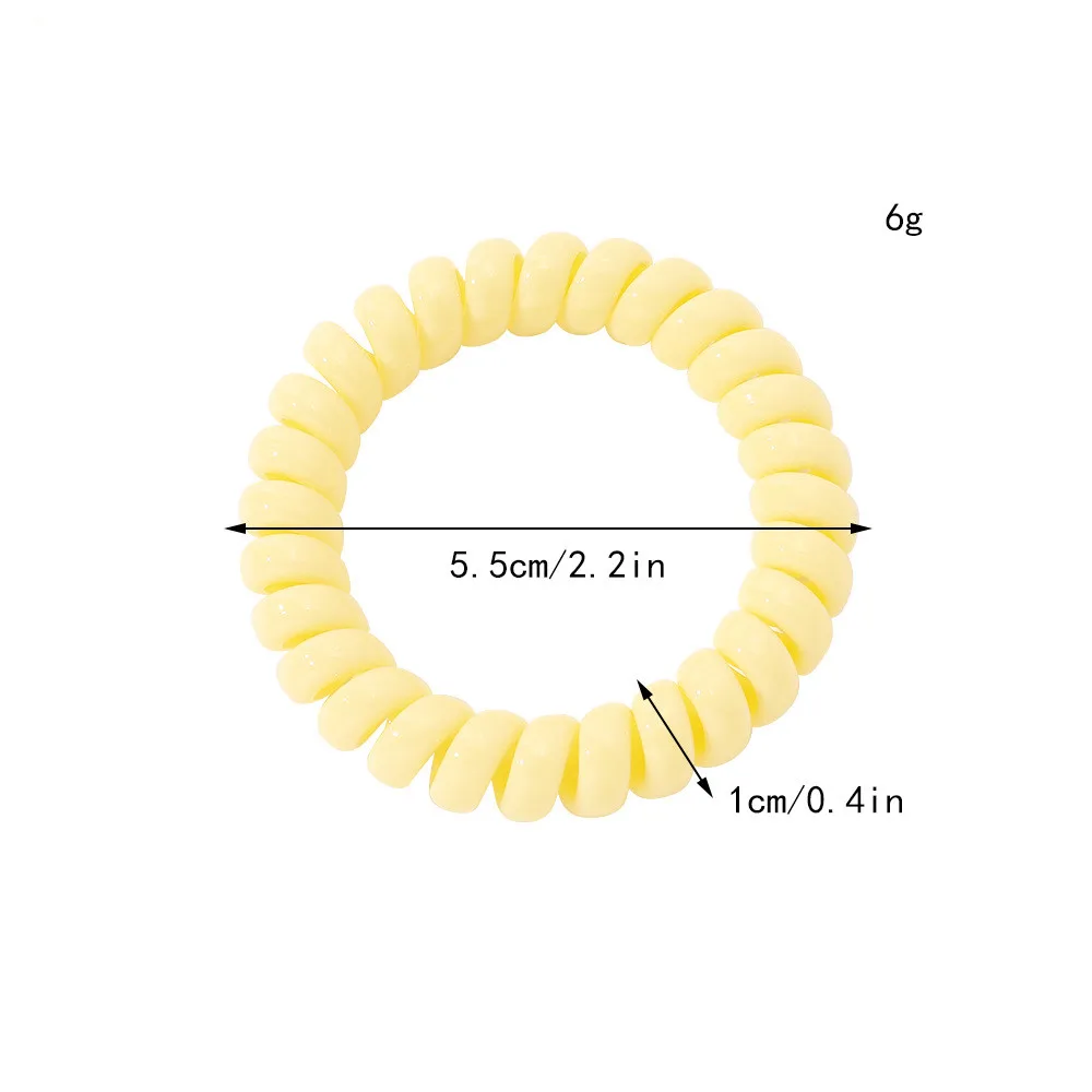 New Fashion Women Reusable Colorful Ponytail Telephone Wire Coil Elastic Hair Tie Band Rope For Girls