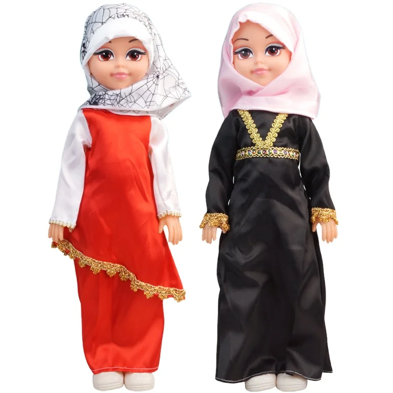 Hot Sale Two Cute Muslim Baby Dolls With Red One And Black One,Wholesale Cheap Toys