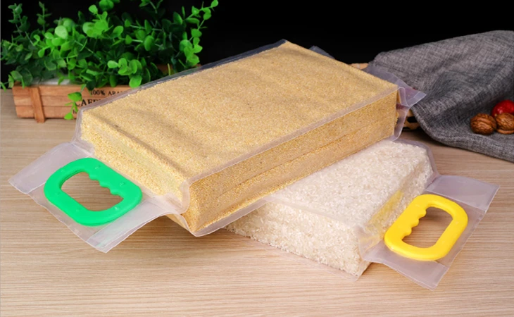 Big discount Side Gusset Vacuum Sealer Bag Nylon PE Vacuum Rice Bag with handledry food vacuum bag